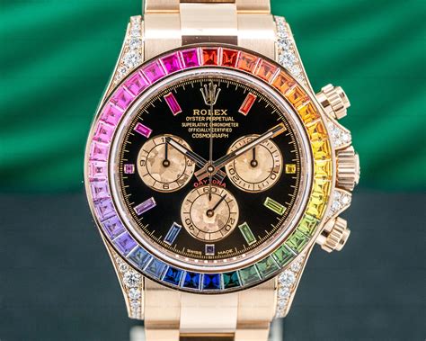 rolex daytona rainbow rose gold.